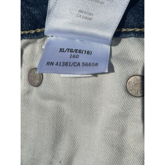 Polo Ralph Lauren Big Girl's Denim 5 Pocket Mini Skirt Frayed raw Hem Size 16 XL - Picture 13 of 13